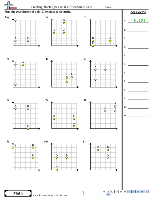 Creating Rectangles with a Coordinate Grid worksheet